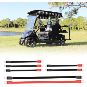 Golf Cart Battery Cables fits for EZGO TXT 1994-UP 36V/48 Volt Golf cart Club Car Battery Cables 370 with 4 Gauge 7 PC AC/DC Wire Golf Cart Cables