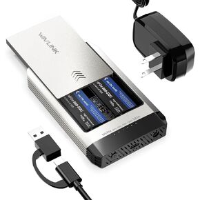 WAVLINK NVMe Cloner, 20Gbps M.2 Duplicator Dual-Bay Offline Clone Tool-Free, M.2 Cloner with Heat Dissipation, NVMe Enclosure for SSDs PCIe Sizes 2230/2242/2260/2280, Supports NVMe and AHCI, up to 8TB
