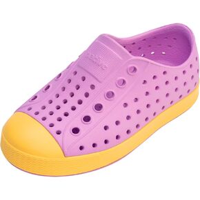 Native Shoes Kids Jefferson (طفل صغير/طفل صغير) - جزء علوي وبطانة EVA - ثقوب للتحكم في درجة الحرارة وردي بارد/أصفر أناناس 5 طفل صغير M