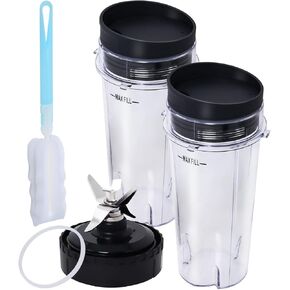 SS150 Blender Blade + 24oz cups Replacement, Only Compatible with Nutri Ninja Foodi Power Blender SS151/SS300/SS350/SS351/SS351TGT/ CO351B/ SS100/ SS101/SS101C/ CO101B