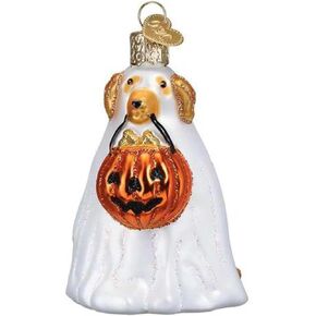 Old World Christmas Trick or Treat Pooch Glass Ornament Free Box 26088