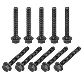 uxcell M6-1x45mm Hex Serrated Flange Bolts 10.9 Grade Carbon Steel Screws 10pcs