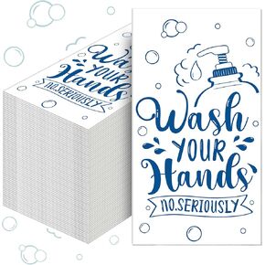Seajan 200 Packs Bathroom Paper Napkins Disposable Bathroom Paper Bathroom Guest Hand Towels Decorative Bathroom Paper Napkins for Hostess Gifts Shower Spa Wedding Birthday Party Supply (Black)