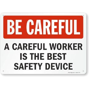 SmartSign "Be Careful - Keep Hands Out Of Machinery" Sign | 10" x 14" Plastic