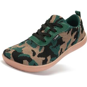 ZYEN Wide Toe Box Barefoot Shoes for Men Camo Walking Shoes Zero Drop Minimalist Sneakers Size 7-14