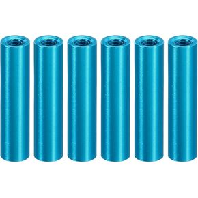 PATIKIL 12pcs M3 Aluminum Spacers,M3 Metal Spacer Aluminum 3mm ID x 5mm OD x 12mm L Threaded Spacer Screw Standoff Round for RC Car Drones Motherboard,Blue