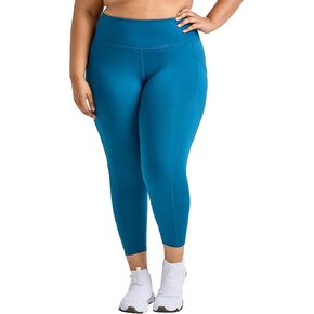 Champion Women's Plus Size Absolute 3/4 Pocket Tights, Plus Size Cropped Compression Leggings,23"