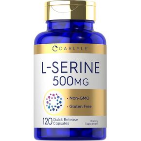 Carlyle L Serine Capsules 500 mg | 120 Count | Non-GMO & Gluten Free Supplement