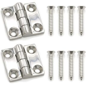 2 Pcs Heavy Duty 316-Stainless Steel Folding Hinge, 1.5 x 1.5 inch Door and Window Butt Hinges Boat Hinges with Screws