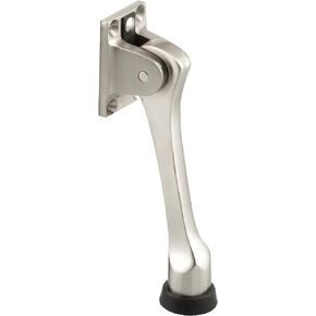 Prime-Line MP4849 Door Holder, 4-3/4 In. Reach, Heavy Cast Brass, Satin Nickel, Black (Single Pack)