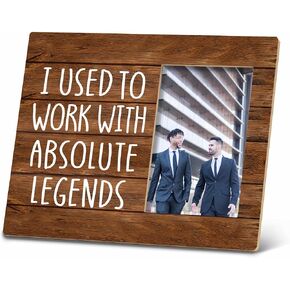 SRADMO Retirement Gifts, Retirement Gifts For Women Men, The Legend Has Retired, Leaving Job Gifts, Gift For Boss Leaving, I Used To Work With Absolute Legends 10x8 Inch Wooden Tabletop Photo Frame