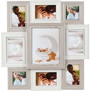 Prinz 9-Opening 23' X 24' Multi-Sized Wall Collage Picture Frame, Holds Two 4x4, Four 4x6, Two 5x7 and One 8x10 Photos