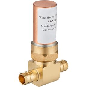(2 Pack) Lidertik Water Hammer Arrestor Tee 1/2 Inch PEX-B Crimp Barb Connect Stainless Steel Chamber For Pipe LI-XSTSC-221-1-1(2 PCS)