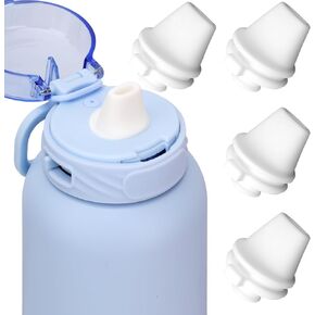 4PCS Bite Valve Replacement for Ello Cooper 32oz Stainless Steel Water Bottle, Water Bottle Mouthpiece Cap Lid, Silicone Free BPA Spout for Ello Cooper 18/22/40oz Accessories Parts (White)