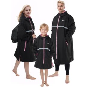 Owntop Swim Parka Adult Kids | Waterproof & Quick-dry | 2-Way Zipper | Oversized Hooded Changing Robe for Beach Pool