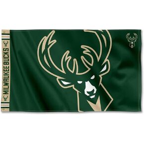 WinCraft Milwaukee Bucks Printed Header 3x5 Premium Banner Flag