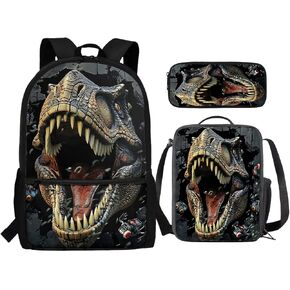 HUGS IDEA French Bulldog Floral Print School Backpack Kids Set Bookbag with Lunch Tote Bag and Pencil Case for Middle Elementary Preschool Students Supplie