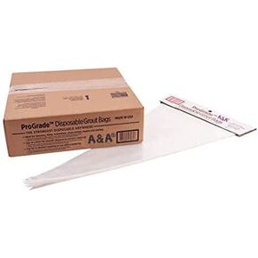 Disposable Grout Bags - Premium Quality - Heavy Duty - Professional Grade - 25 pcs 12" x 24" Clear 2.9mil MDPE - The Strongest Disposable Grouting Bags
