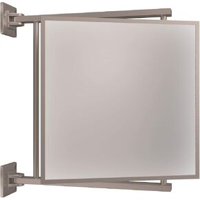 BRIXWELL PNV11MBL 11" W x 11" H Pivot-N-Vue Double Hinged Mirror - Square Design, Matte Black Finish, Adjustable Viewing Angles