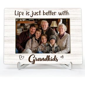 YSTEP Grandchildren Picture Frame, First Time Grandparents Gifts, Grandkids Gifts, Grandchild Photo Frame, Wood 4x6 Picture Frame for Desk Display-A01
