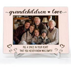 YSTEP Grandchildren Picture Frame, First Time Grandparents Gifts, Grandkids Gifts, Grandchild Photo Frame, Wood 4x6 Picture Frame for Desk Display-A01
