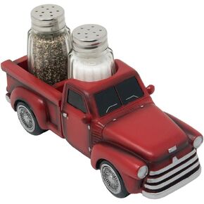Vintage Pickup Truck Salt and Pepper Shaker Set or Decorative Spice Rack in Antique Look for Farm Country Kitchen Décor Figurines and Rustic Bar Decorations or Classic Gifts for Farmers