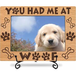 Wooden Picture Frame -You Had Me At Woof - 4x6 Horizontal Dog Paws, Puppy Theme, Pet Memory Frame, Gifts For Dog Lover-XK-A15