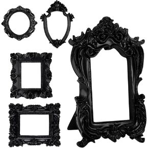 Vintage Resin Picture Frame, 5 Pcs Mini Antique Photo Frame Resin Wall Hanging Photo Frame, Desktop Jewelry Display Frame Holiday Party Hotel Decor