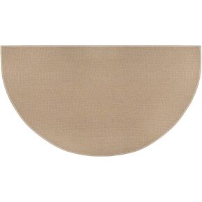 Plow & Hearth 27"x48" Half Round Fireproof Hearth Rug | Tan | 2 Layer Fiberglass Fireplace Mat | Protect Hardwood Floor/Carpet from Sparks & Embers