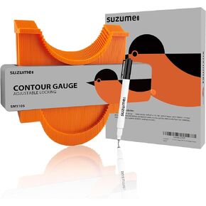 Contour Gauge Profile Tool 5inch Adjustable Lock New ABS Plastic Super Guage with Woodworking Marker for Pipe, Tile, Flooring Contour Gauge for DIY Handyman, Men, Husband, Dad