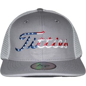 USA Titties Gray with White Mesh Golf Hat Men Women Funny Baseball Cap Trucker Hat