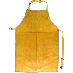 QWORK Leather Welding Work Apron, Heat and Flame Resistant, Size 23x35 Inches