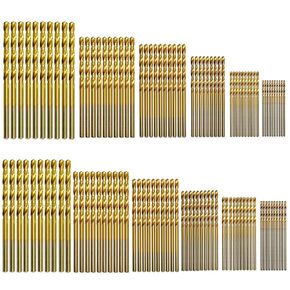 60PCS Titanium Twist Drill Bit Set Mini Drill Bits 1-3.5MM, HSS42 Fully Ground Micro Drill Bits for Wood,Soft Metal,Plastic, Aluminum Alloy,Metric
