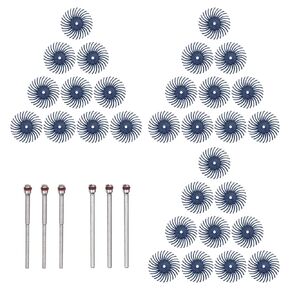 HARFINGTON 30pcs Radial Bristle Disc Set 1" 80 Grit Detail Abrasive Brush Kit Gap Polishing Wheel Assortment with 1/8" 3/32" Shank Mandrels for Jewelry Wood Metal Polishing Cleaning, Green
