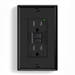 ELEGRP GFCI Outlet 20 Amp, Self-Test GFI Electrical Outlet with Narrow Design, Tamper Resistant GFCI Receptacle with LED Indicator, UL Listed, Matte White, Wall Plate Included, 1 Pack