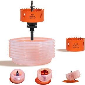 6 Hole Saw for Recessed Lights, 6 Inch Hole Cutter with Dust Bowl Catcher for Led Recessed Lighting 6 Inch and Wood Metal Drywall, Bi-Metal Construction