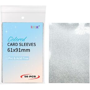 50 Pcs Shimmer Photocard Sleeves for Double Sleeving Kpop Photocards Iridescent PP Card Protector PVC Free and Acid Free (61mm x 91mm)