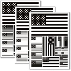 QQSD Black USA Flag Sticker US American Decal in Multiple Sizes,3 Pack, 11.7 x 8.3 Inches