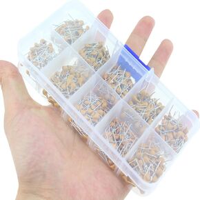 Ceramic Capacitor SQXBK 500PCS 0.1uF-10uF Yellow Multilayer Monolithic Ceramic Capacitor Assortment Kit