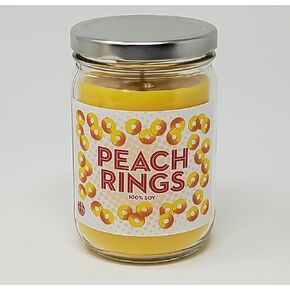 Peach Ring Candle ~ 3 Wick 14.5oz Candle ~ 80 Hour Burn Time ~ Made in USA (14.5 oz, Peach)
