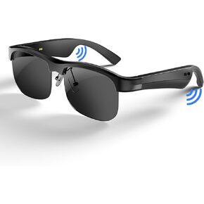 Smart Glasses, Polarized Bluetooth Sunglasses, Built-in Mic & Speakers, Voice Assistant, UV Protection, Bluetooth Glasses for Office, Driving, Cycling Outdoor Sports