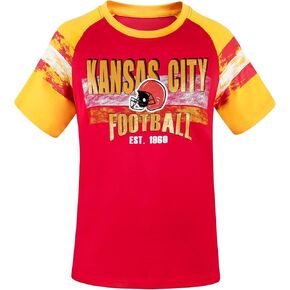 Mens City Football Fans Athletic Arm Stripe Tee Raglan Tee T-Shirts - Yellow & Red