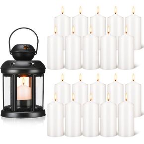 Nuogo 21 Pcs 9 Hour Emergency Candles with Lanterns Set Survival Candles Antique Rustic Candle Holder Emergency Preparedness for Outdoor Yard Patio Christmas Decoration Indoor
