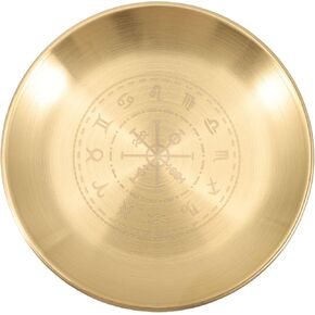 Cabilock Wizard Shaman Candlestick Altar Candle Tray Tealight Candle Holder Incense Holder Cake Wedding Candle Holders Metal Ashtray Piller Candle Holder Tarot Dinner Plate Round Copper