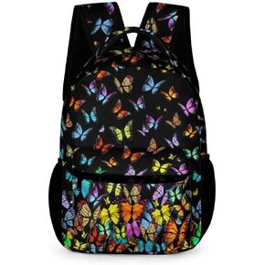 Butterfly Backpack with Lunch Box & Pencil Case for Kids Girls Boys School, 16 Inch Cute Butterfly Bookbag, School Backpack for Students Children, Lightweight, Large Capacity