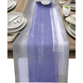 Abstract Art Table Runner, Washable Table Decoration for Home Kitchen Dining Holiday Wedding Party, Easy to Clean 13x36inch - Retro Style Oil Painting Texture Blue