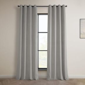 HPD Half Price Drapes Grommet Plush Velvet Curtains 120 Inches Long Room Darkening Curtains for Bedroom & Living Room (1 Panel), 50W x 120L, London Blue
