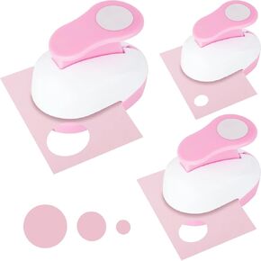 LOVEINUSA 3PCS Paper Hole Punches, Lever Punch Hole Punch Shapes Craft Paper Punch Set for Scrapbooking Festival Paper Greeting Card DIY Albums Photos