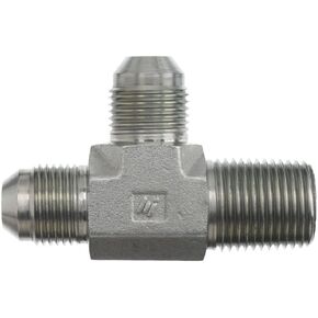 Brennan Industries 2605-06-06-06-FG تركيب تي شيرت من الصلب المطروق، 9/16 بوصة - 18 SAE × 3/8 بوصة - 18 NPTF × 9/16 بوصة - 18 خيط SAE، 3/8 ذكر JIC × 3/8 ذكر NPTF × 3/8 ذكر JIC in Kuwait