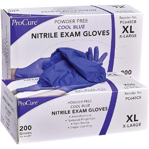 Disposable Nitrile Gloves, Blue Medical Exam Gloves -Powder Free, Latex Free, Food Safe, Surgical Grade, Textured Tips, 3 Mil